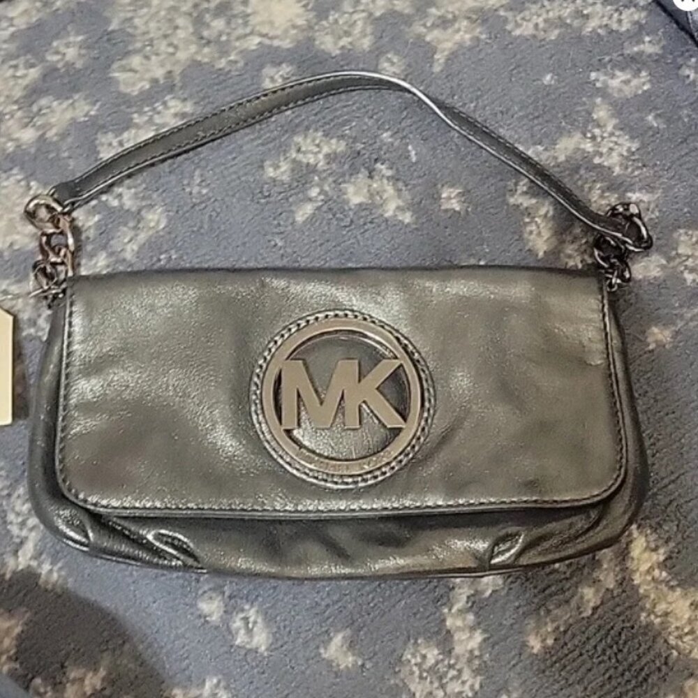 MK Gunmetal Grey purse with Silver Hardware